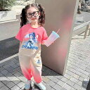 上下セット 女の子用 子供服 半袖 Tシャツ 半ズボン 夏物 薄手 動きやすい おしゃれ 涼しげ 普段使い 吸湿速乾 ポリエステル