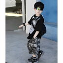 セットアップ キッズ 男の子 3点セット ベスト シャツ 迷彩 パンツ ズボン 夏服 春夏 おしゃれ かっこいい カジュアル 薄手 綿 ポリエステル 普段使い