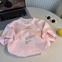 Tシャツ 男の子 キッズ ベビー 半袖 トップス 綿 薄手 軽量 通気性 丸首 英字ロゴ カジュアル 普段使い 夏物 ピンク