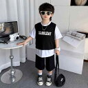 半袖 上下セット 男の子 子供服 春夏 綿 薄手 通気性 半ズボン 2点セット 普段使いにも適した 部屋着 洗練された おしゃれ かっこいい ホワイト グリーン