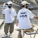 男の子向け夏用 半袖Tシャツ・長ズボン上下セット 子供向け 綿 薄手 軽量 ゆったり 運動 普段使い 通学 防虫