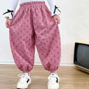 パンツ 女の子 キッズ 春秋 今どきの おしゃれ ゆったり カジュアル 長ズボン 綿混 ハイウエスト ソフトな肌触り ウエストゴム ニット素材 柄デザイン 普段使い