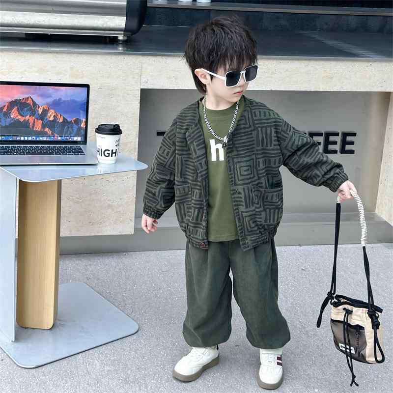 ジャケット セットアップ 男の子 キッズ ボーイズ 春秋 アウター スリーピース 3点セット クール おし..