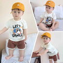 上下セット 赤ちゃん 男の子 子供 半袖 Tシャツ 半ズボン 綿100% 薄手 軽量 動物柄 キャラクター かわいい 普段着 部屋着 夏服 2点セット
