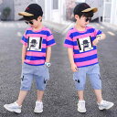 子供 男の子 上下揃い 夏服 半袖 綾織り綿 上下セット 薄手 綿 普段使い 普段着 おしゃれ 黄色 赤 青