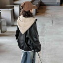 合皮 ジャケット 女の子 フード付き 上着 春秋 裏起毛 ボア 厚手 保温性 防寒 ファスナー付き 韓国風 おしゃれ カジュアル 通学