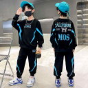 男の子 運動着 ジャージ 上下セット 春秋 ジュニア 小中学生 おしゃれ かっこいい 綿 長袖 ズボン 普段使い 通学 灰色 黒