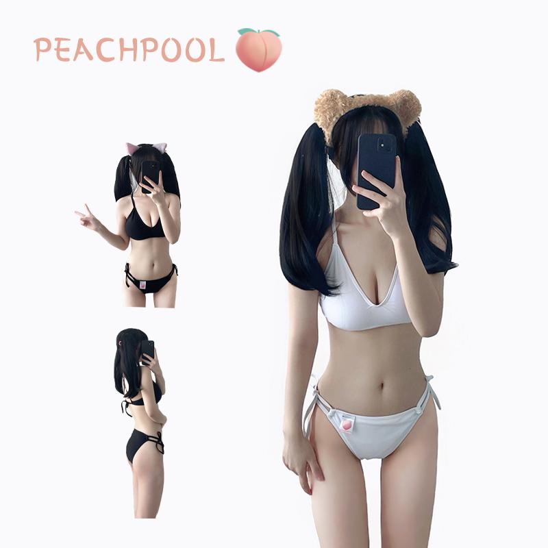 水着 レディース ビキニ 小胸向け 寄せ上げ バストアップ ストラップデザイン 健康的な魅力 清純な魅力 かわいい スウィート ホワイト 個性的 ナイロン素材 パッド付き ノンワイヤー タイのリゾート風