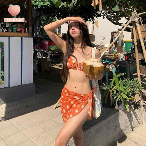水着 女性用 ビキニ 3点セット 三角ビキニ オレンジ 水玉 かわいい 温泉 春夏 リゾート ビーチ 体型カバー 小胸 盛り胸 胸パッド付き ワイヤーなし 水着 女性用 ビキニ 3点セット 三角ビキニ オレンジ 水玉 かわいい 温泉 春夏 リゾート ビーチ 体型カバー 小胸 盛り胸 胸パッド付き ワイヤーなし