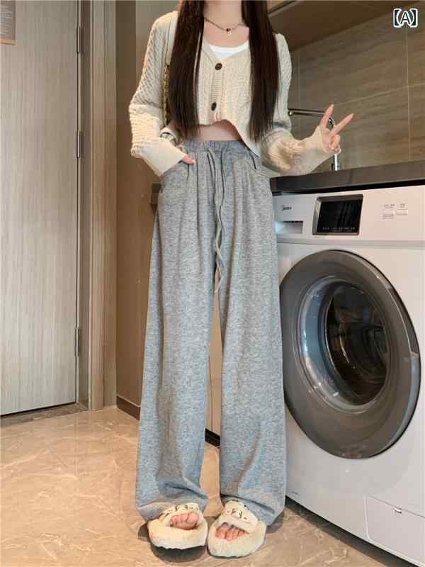 レディース ズボン カジュアル パンツ シンプル ストレッチ ウエスト 秋 ワイドレッグ 快適