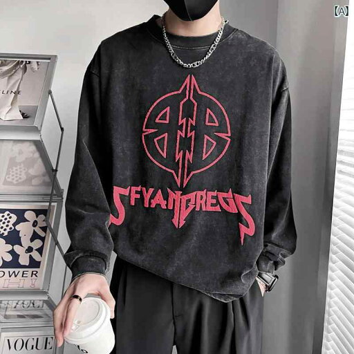 メンズ トップス スウェット Tシャツ カジュアル ファッション おしゃれ アメリカ トレンディ プリント ラウンドネック ストリート 白 長袖 カジュアル プルオーバー メンズ トップス スウェット Tシャツ カジュアル ファッション おしゃれ アメリカ トレンディ プリント ラウンドネック ストリート 白 長袖 カジュアル プルオーバー