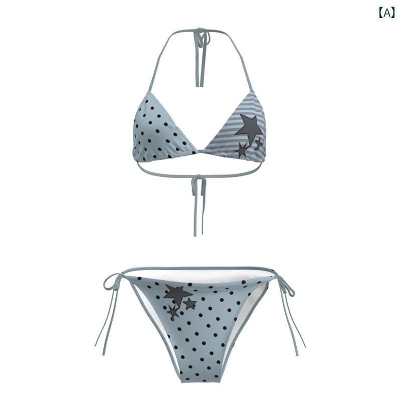 水着 レディース セクシー ビキニ 三角ビキニ セパレート 盛れる バストアップ効果 胸パッド付き ノンワイヤー 温泉 リゾート ビーチ プール 海外旅行