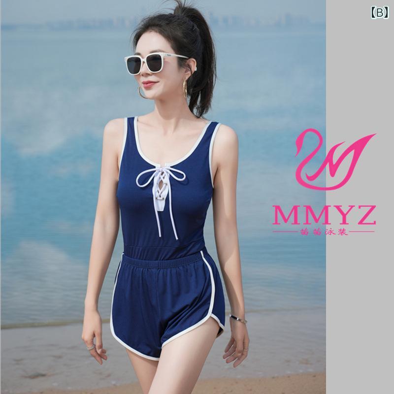 水着 レディース セパレート 2点セット 体型カバー 細見え効果 スポーツタイプ リゾート 温泉旅行 プール用 カジュアル タンクトップ カップ付き ノンワイヤー ポリエステル製 清潔感