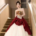 ロングドレス レディース 上品な イブニングドレス 高級感 宴会 パーティー 結婚式 成人式 フランス風 さりげないさ 個性的 誕生日 発表会 演奏会 謝恩会 ノースリーブ ベアトップ ビスチェ Aライン