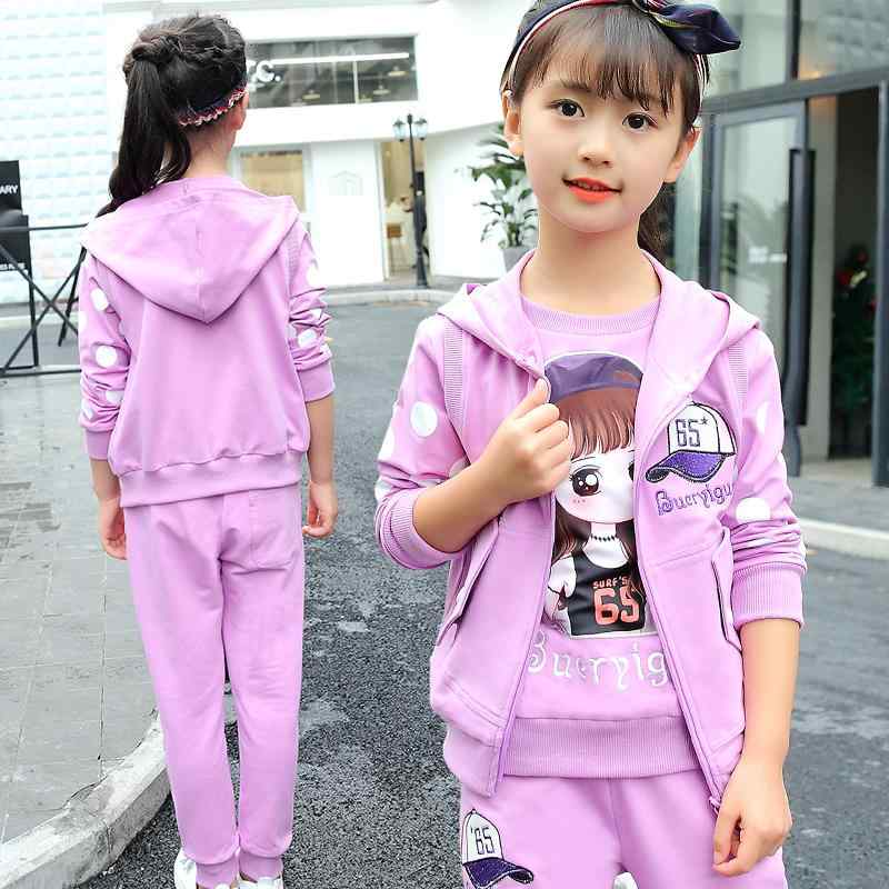 キッズ 女の子 セットアップ 子供服 韓国風 おしゃれ スポーツウェア スリーピース 春秋 綿 コットン 普段使い カジュアル 通学 ピンク パープル