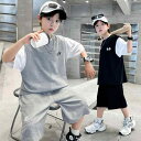 セットアップ 男の子 キッズ ジュニア 夏 スポーツウェア 半袖 ハーフパンツ 綿 コットン 薄手 通気性 吸湿速乾 おしゃれ かっこいい 普段使い 通学 ルームウェア グレー ブラック