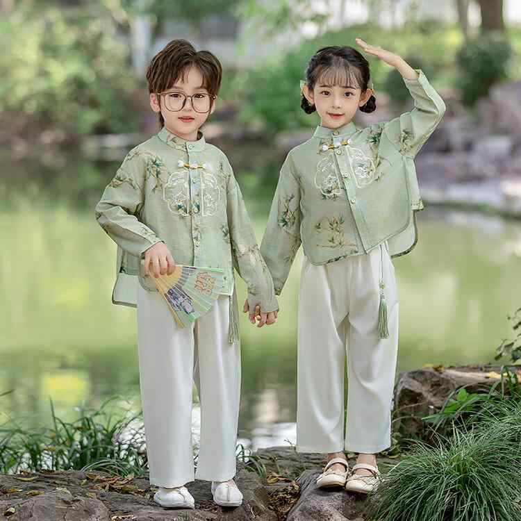 漢服 キッズ 男の子 女の子 男女兼用 中国伝統衣装 コスチューム 舞台衣装 発表会 イベント 時代劇 花..