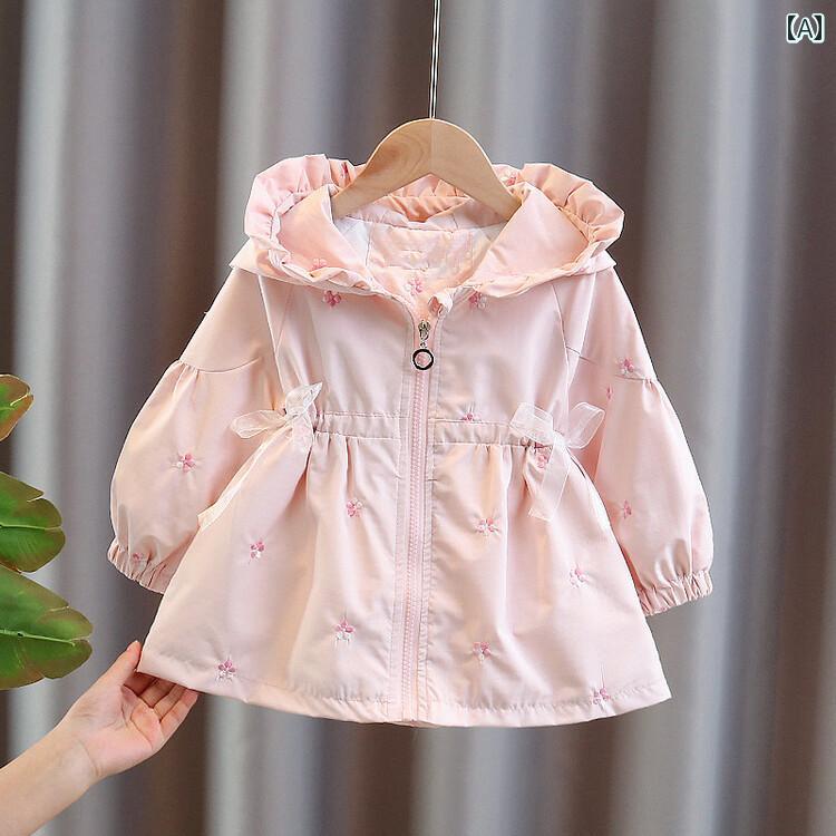 子供服 女の子 キッズ かわいい おしゃれ 赤ちゃん コート 春秋 韓国 ウィンドブレーカー 赤ちゃん 初春秋 トップス