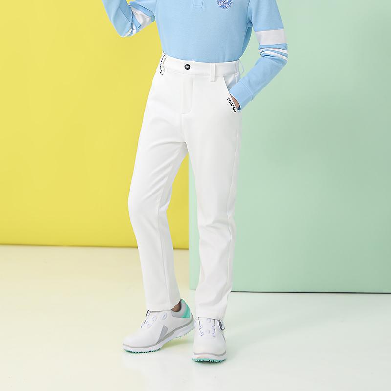 パンツ 男の子 ジュニア ゴルフウェア 裏起毛 ロングパンツ 保温 防寒 ストレッチ 伸縮性 ウエストゴム..