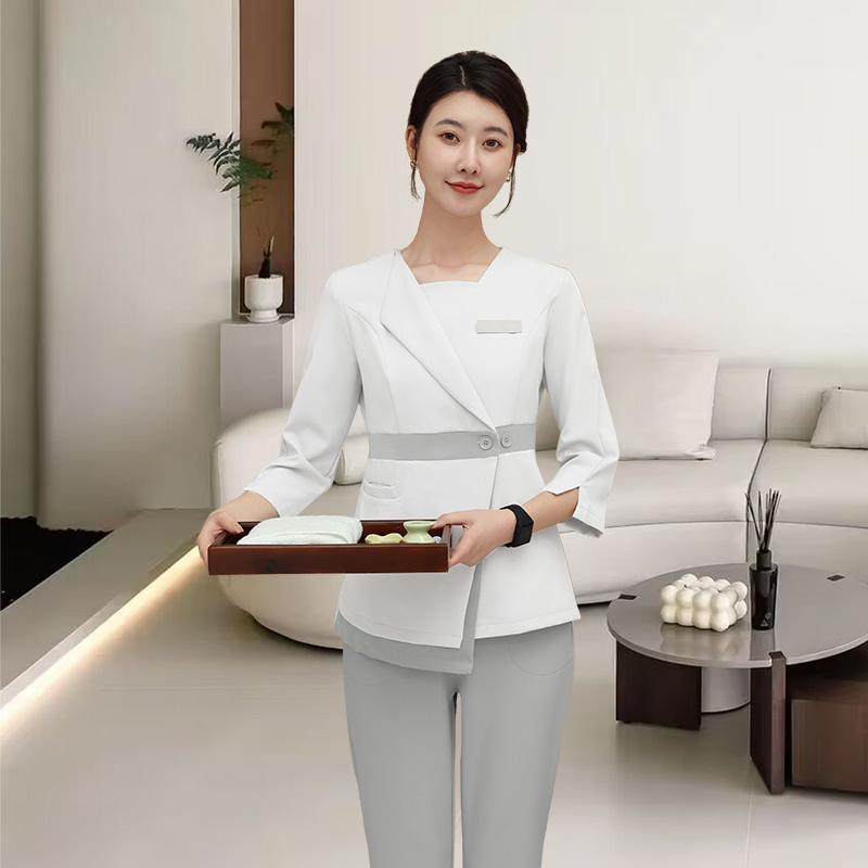 ユニフォーム レディース 韓国 エステティシャン 美容師 美容院 エステサロン 皮膚管理 クリニック 制..