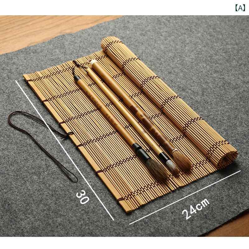 書道 筆入れ ペン カーテン 収納 袋 アート ロール バッグ レトロ シンプル 中国 ブラシ 大容量