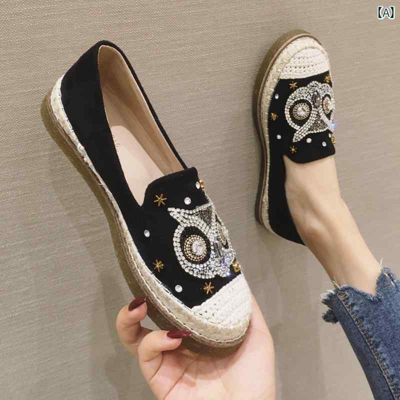 エスパドリーユ レディース スリッポン ぺたんこ フラットシューズ 歩きやい かわいい おしゃれ イブニ..