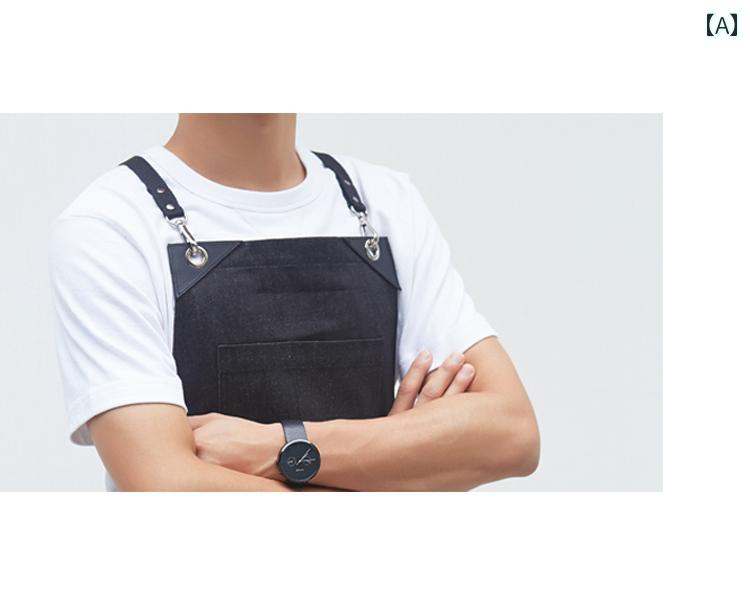 ガーデニングエン レディース メンズ 料理 家庭 キッチン おしゃれ アウトドア デニム バリスタ サスペンダー ガーデニング レストラン 作業服 ブラック グ...