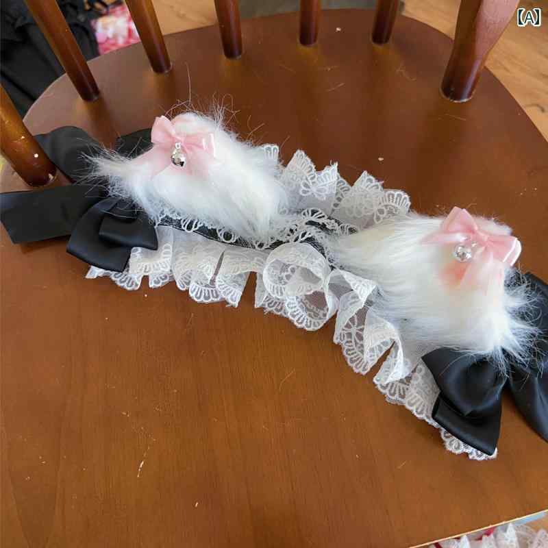 ロリータ ヘッドドレス ヘアバンド コスプレ 猫耳 少女 カチューシャ 帽子 ブラック レッド ブルー