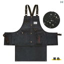 ガーデニングエン メンズ おしゃれ アウトドア ピクニック 作業 バリスタ 耐摩耗 ポケット デニム アメリカン ブラック グレー キャメル