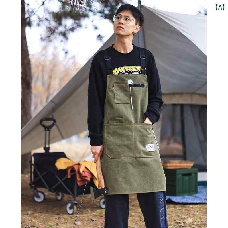 ガーデニングエン レディース メンズ 料理 家庭 キッチン おしゃれ アウトドア 厚手 耐摩耗 キャンプ ピクニック 大工 グリーン グレー イエロー