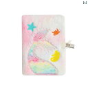 日記帳 鍵 手帳 かわいい マーメイド テール ぬいぐるみ ノート 女の子 子供 ライティング ブック ギフト ピンク パープル