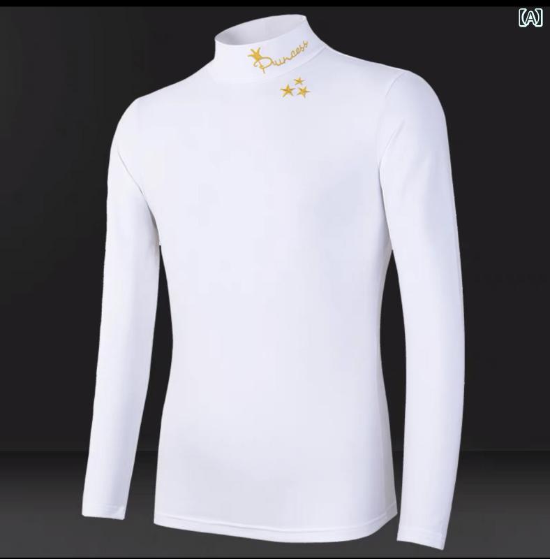 ゴルフウェア メンズ スポーツ カジュアル かっこいい おしゃれ 紳士服 トップス 長袖 秋冬 ハーフ ハイネック ミドルカラー ストレッチ スリム 暖かい 通気性 黒 白 紺