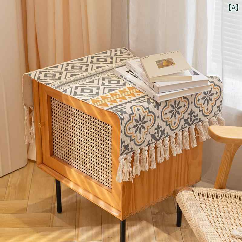 テーブルクロス おしゃれ 洋風 インテリア フラグ コーヒー 北欧 シンプル モダン ティー エスニック 寝室 ベッド サイド