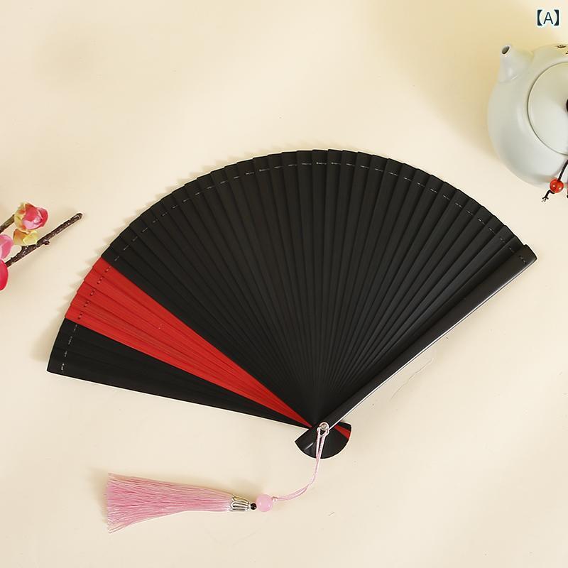 扇子 おしゃれ コンパクト ポータブル 折りたたみ 中国風 漢服 ダンス パフォーマンス 写真 ミニ 竹 鶴..