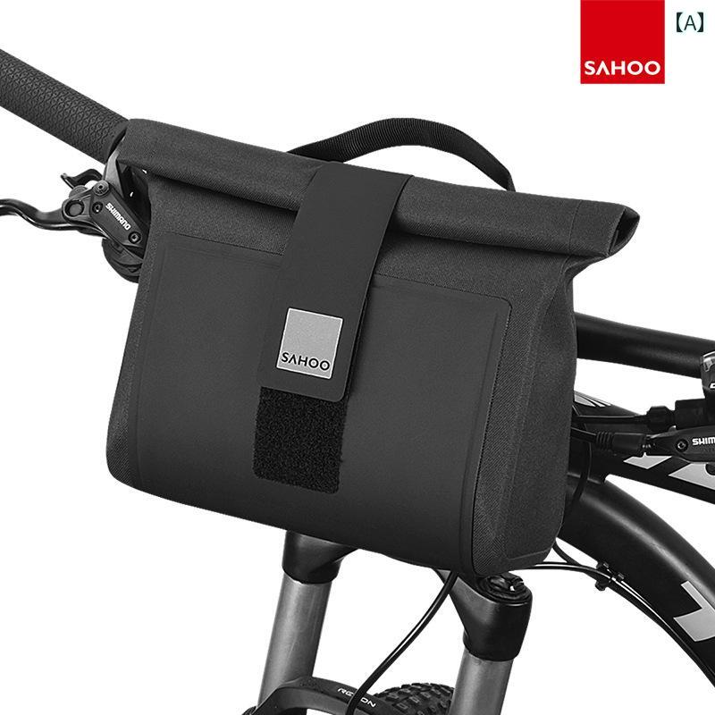 フロントバッグ 自転車 ロードバイク ハンドル サイクリング バー 水平 蛇口 防水 マウンテン ヘッド ..
