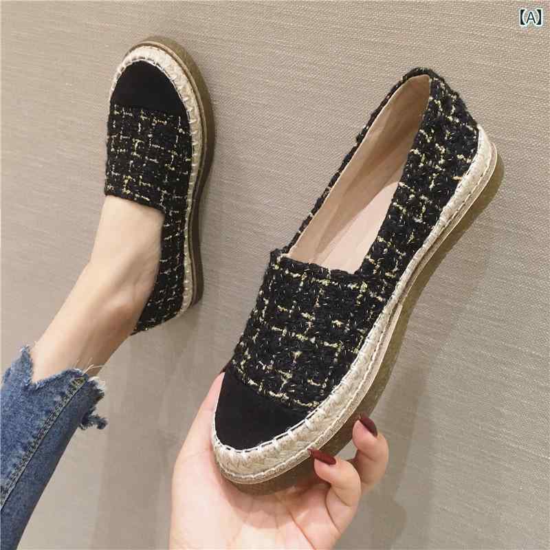 エスパドリーユ レディース スリッポン ぺたんこ フラットシューズ 歩きやい 靴 厚 シングル 大きめサ..