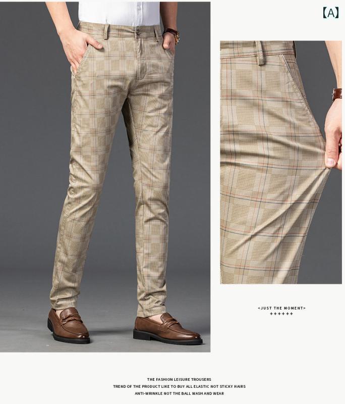 ゴルフウェア メンズ スポーツ パンツ 春夏 おしゃれ 薄手 通気性 レジャー カーキ グレー ブラック チェック