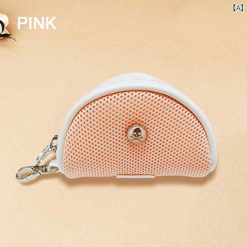 ゴルフ ボールケース 収納 バッグ ウエスト アクセサリー コンパクト おしゃれ 韓国 ポリエステル セット 吊り下げ アウトドア スポーツ ミニ ピンク ブラ...