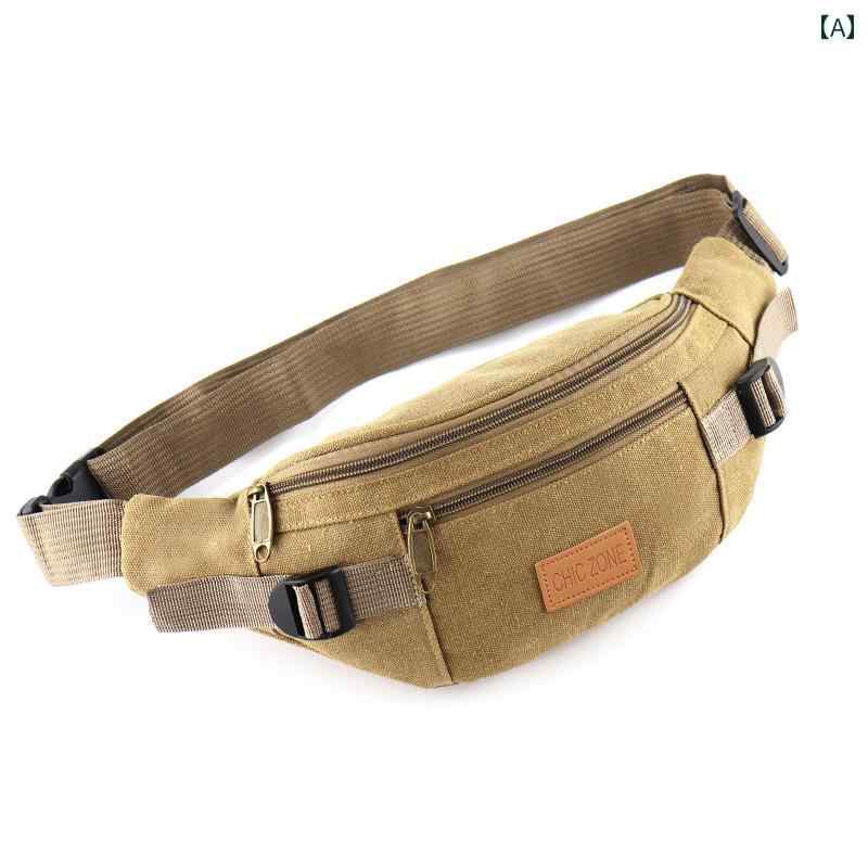 ウエストポーチ ボディバッグ メンズ レディース キャンバス レトロ カジュアル 携帯電話 大容量 財布 ..