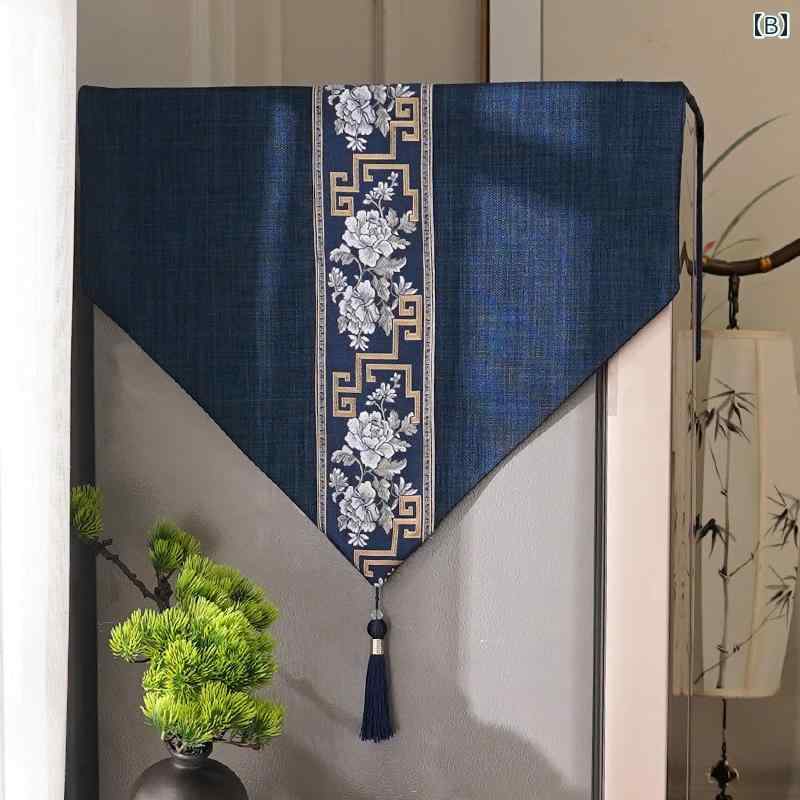洗濯機 冷蔵庫 カバー 家庭 装飾 保護 防塵 おしゃれ インテリア 中国風 布 レッド グレー 2