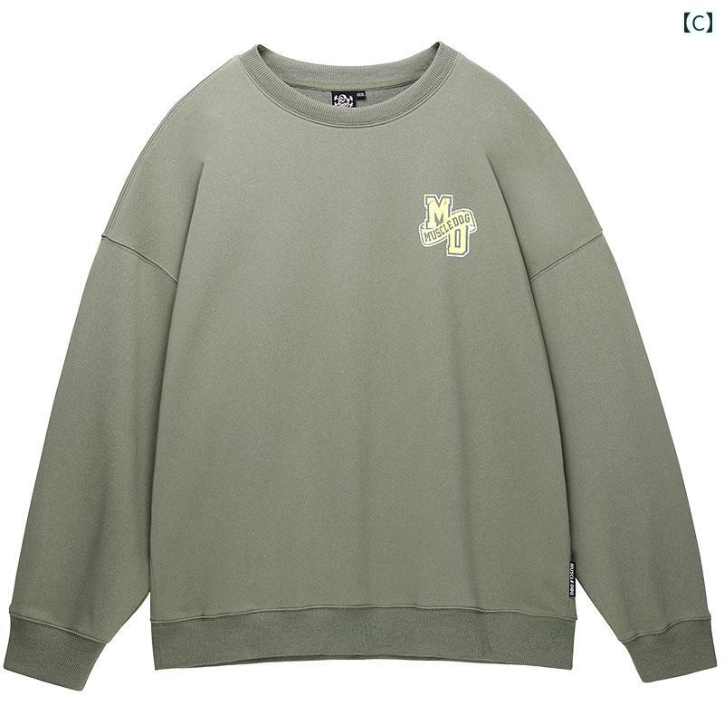 トップス メンズ 長袖 ジム フィットネス 筋トレ ラウンドネック スウェット 春秋 カジュアル スポーツ プルオーバー ブラック レッド グリーン