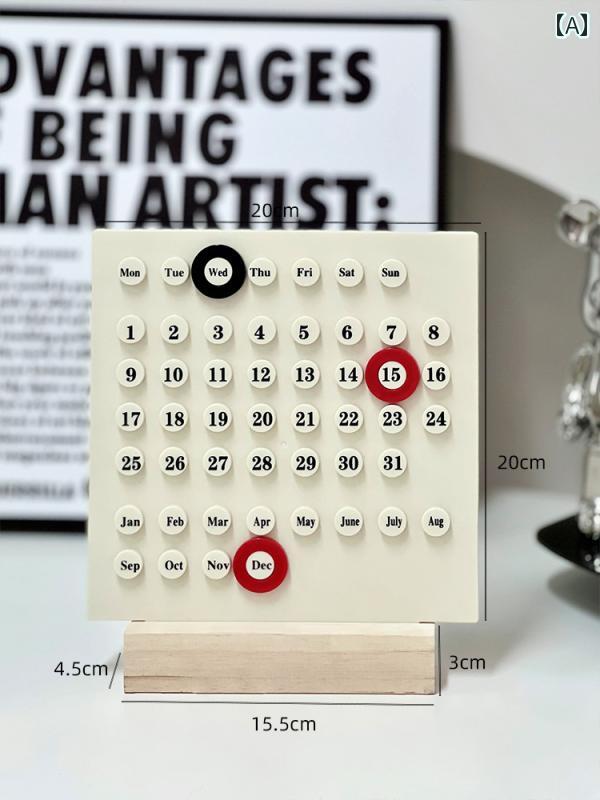 カレンダー 卓上 装飾 オフィス デスクトップ アクリル 立体 インテリア