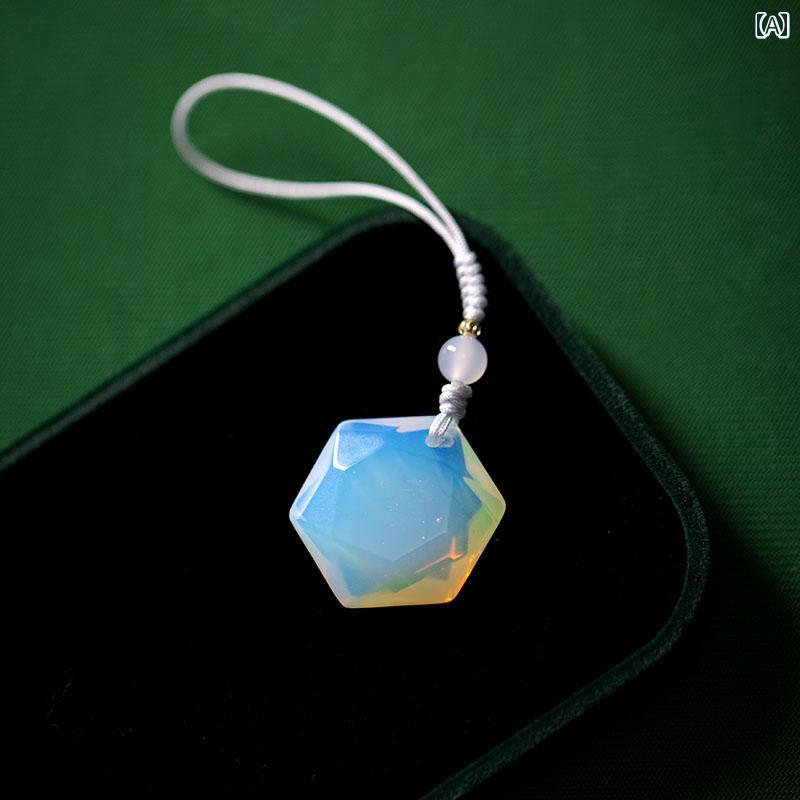 キーホルダー メンズ レディース ペンダント アクセサリー 六芒星 携帯電話 ストラップ 小型 翡翠 バッ..