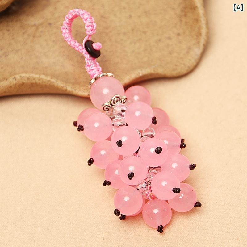 キーホルダー レディース ペンダント アクセサリー ギフト バッグ ジュエリー ストラップ ピンク レッ..