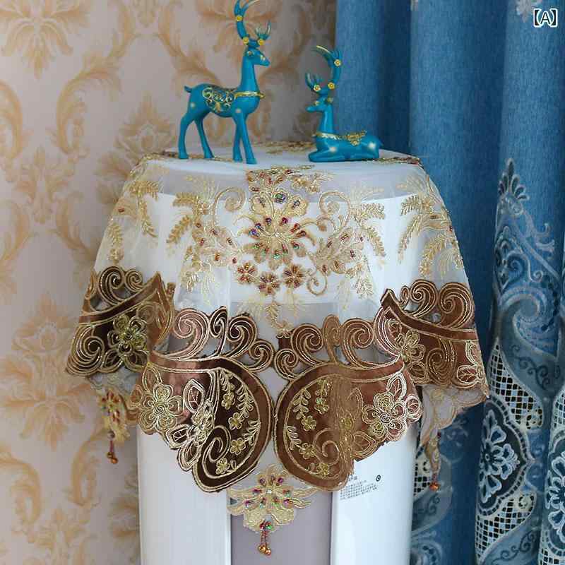 洗濯機 カバー 家庭 家電 インテリア 日焼け防止 防塵 保護 クロス レース ビーズ テーブル 布 エアコ..