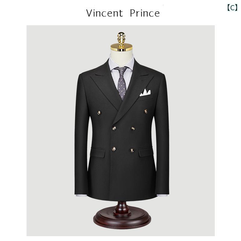 メンズ スーツ おしゃれ 紳士服 ダブル ブレザー 韓国 スリム フォーマル シングル ビジネス カジュアル 結婚式 ホワイト ネイビー ブラック