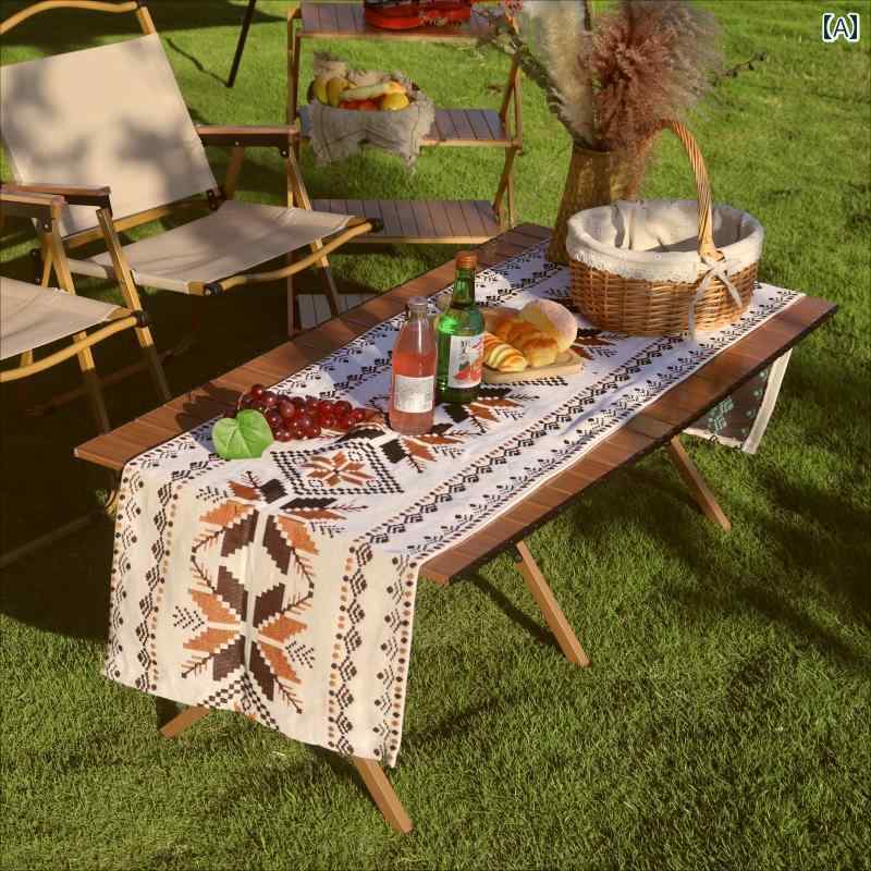 テーブルランナー おしゃれ インテリア キャンプ クロス 屋外 ダイニング マット ボヘミアン エスニック 防水