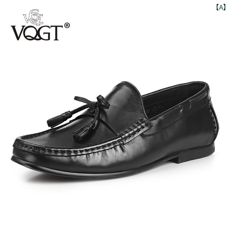 ローファー メンズ 紳士靴 シューズ フリンジ タッセル おしゃれ ブリティッシュ カジュアルスリッポン 革靴 ブラック ブラウン