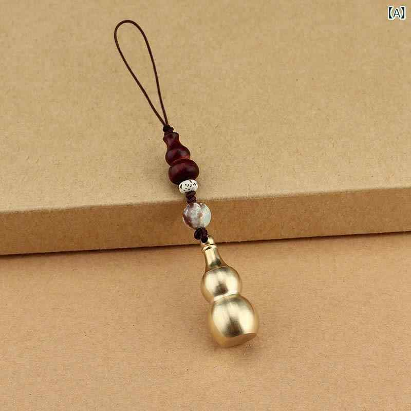 ストラップ アクセサリー キーホルダー 携帯 落下防止 チャイナ風 おしゃれ レトロ ひうたん シンプル ショート ペンダント レディース ロープ