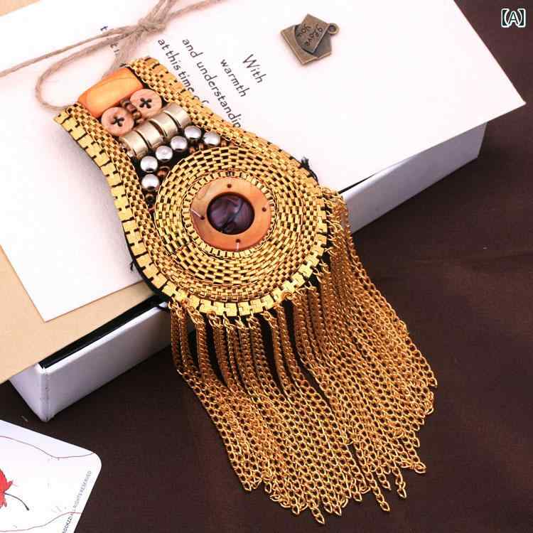 肩章 フリンジ ステージ 衣装 コスプレ 飾り 装飾 ミュージカル ダンス 韓国 レトロ アクセサリー メタル フリンジ メンズ レディース ブローチ ジュエリ...